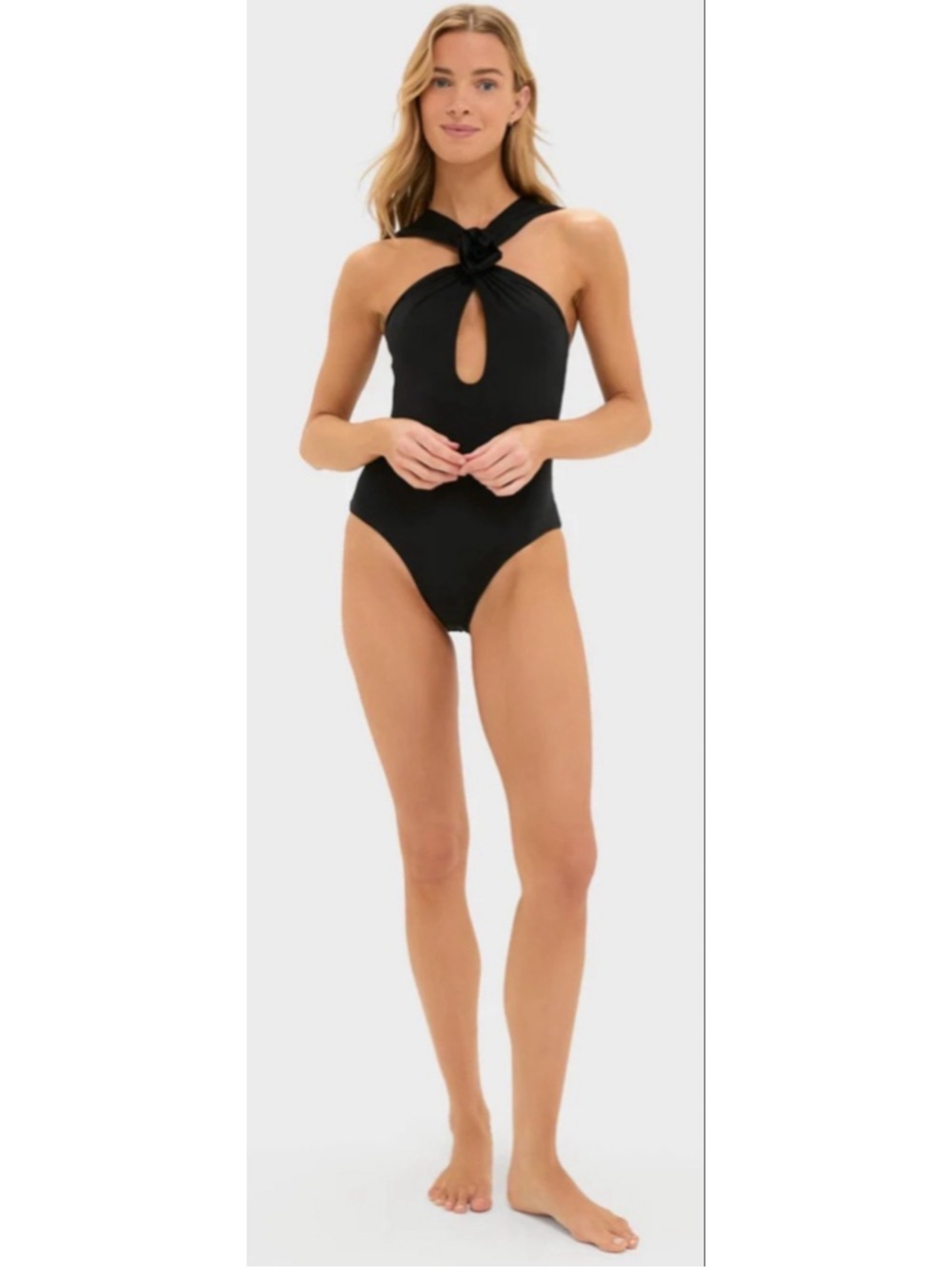 Nwt Maygel Coronel Black Sole One Piece Swimsuit One Size S/M/L — image 3 of 8